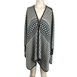 KIT & ACE - WOMEN'S ONE SIZE - GRAY OPEN DRAPE SILK BLEND CARDIGAN SWEATER